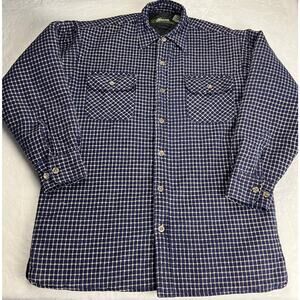 Penmans Vintage Blue Plaid Insulated Button Down Shirt Jacket Men's Size Medium